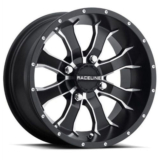 14x7 Raceline A77 Mamba UTV Satin Black with Machined Spokes Wheel 4x115 (10mm)