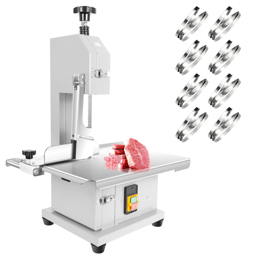 1500W 110V Electric Bone Saw Machine, Stainless Steel Meat Bandsaw with 440-660 LBS/H, Frozen Meat Cutter, Meat Cutting Machine for Chicken, Pork, Home Kitchen