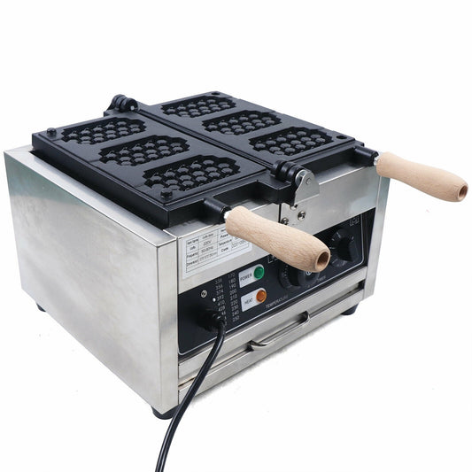 1500W Commercial Nonstick Electric 3pcs Honeycomb Waffle Pop Maker Baker 50~300℃