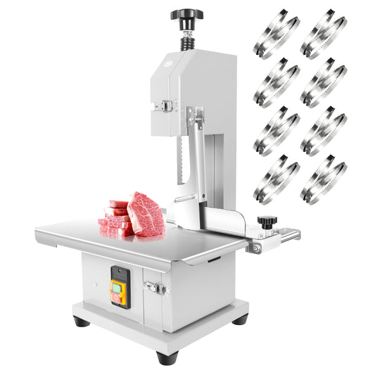 1500W Electric Bone Saw Machine, Meat Bandsaw with 440-660 LBS/H Efficiency, Stainless Steel Frozen Meat Cutter, Meat Cutting Machine for Beef, Frozen Meat, Food Processing