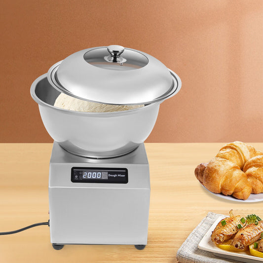 1500W Electric Dough Mixer for Home Bakery 17.64Lbs Capacity Auto Timer