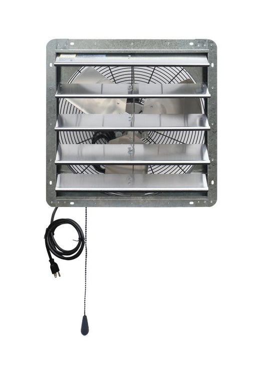 iLIVING Variable Speed Shutter Exhaust Fan 20-in Indoor Silver Wall Mounted Fan ILG8SF20V-T