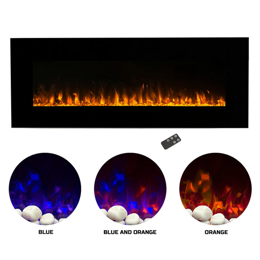 Hastings Home 54-in W Black LED Electric Fireplace 905948PJJ