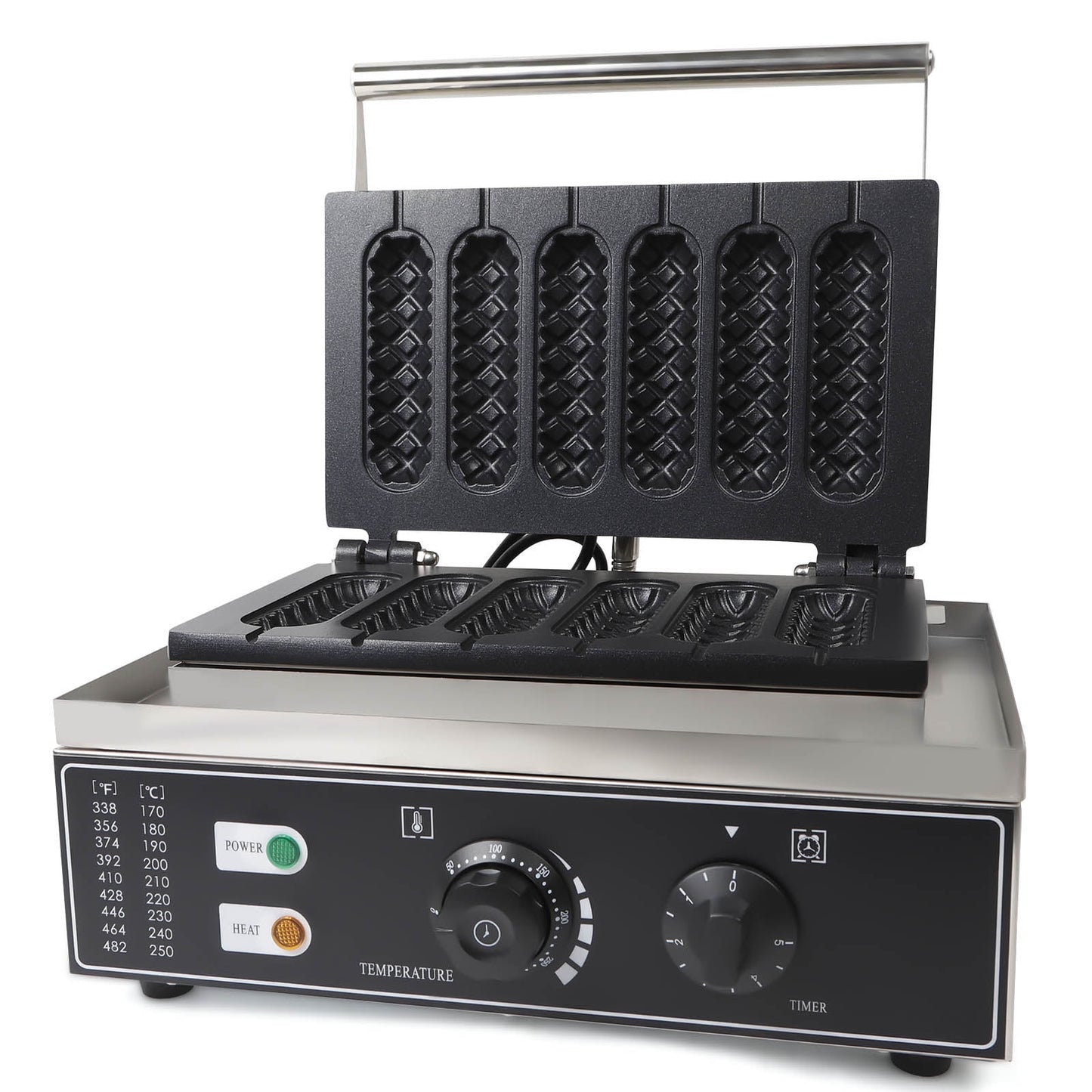 Commercial Corn Dog Waffle Maker, Electric 6-Grid Non-Stick Waffle Stick Maker 1550W