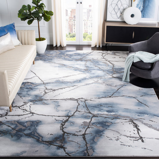 Safavieh Craft Karlu 9 x 12 (ft) Loomed Gray/Blue Rectangular Indoor Geode Area rug