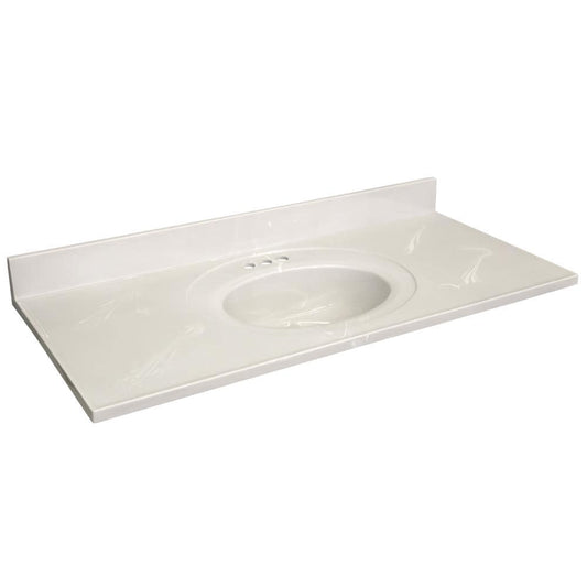 Design House 49-in x 22-in Ivory Swirl Cultured Marble Single Sink 4-in Centerset Faucet Mount Bathroom Vanity Top