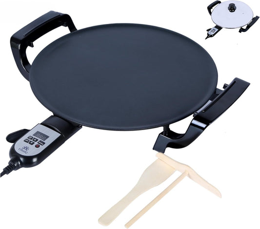 16" Electric Griddle - Adjustable Digital Heat Control - Non-Stick Surface - Even Heat Distribution