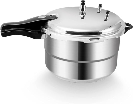 16 Quart Pressure Cooker, 10 Psi Induction Compatible Pressure Canner w/Triple Valves & Auto Lock System, Steamer Rack Included