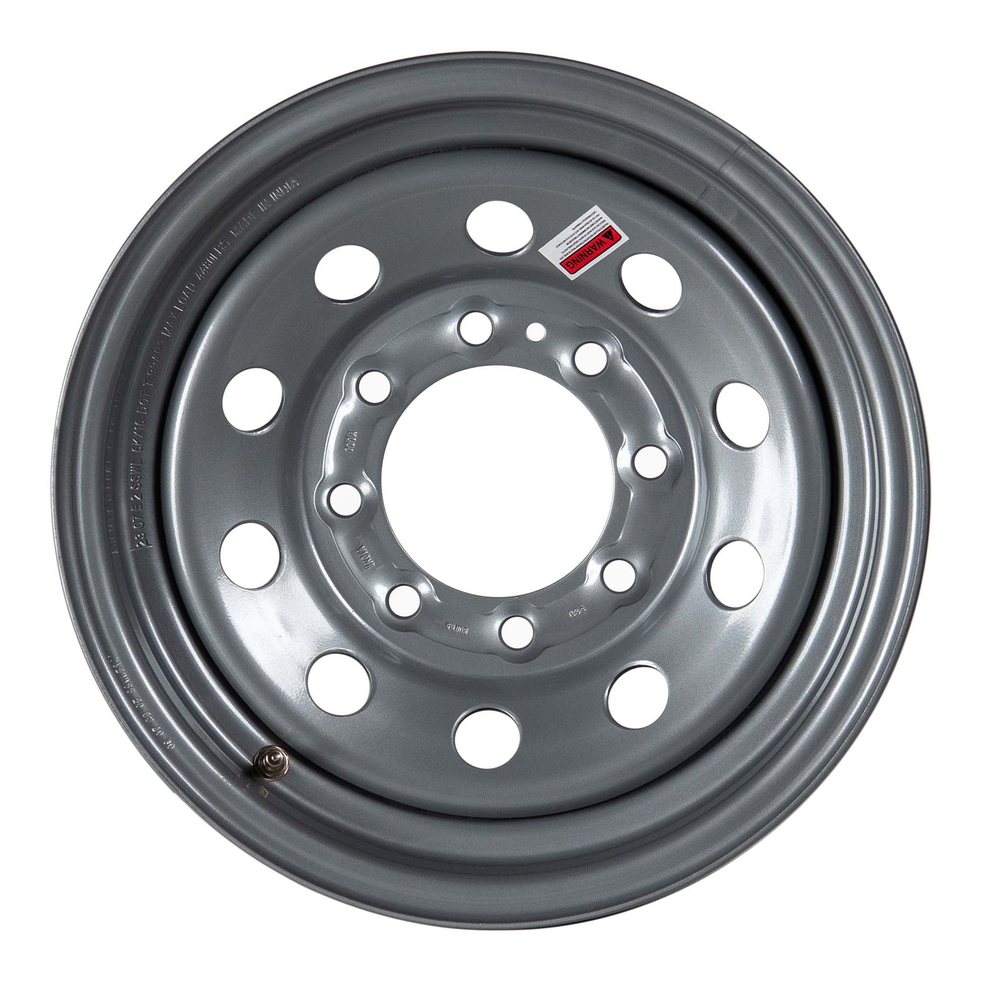 16" x 6" - 8 Lug Silver Mod Solid Steel Trailer Wheel Rim - 8 x 6.5" Bolt Pattern