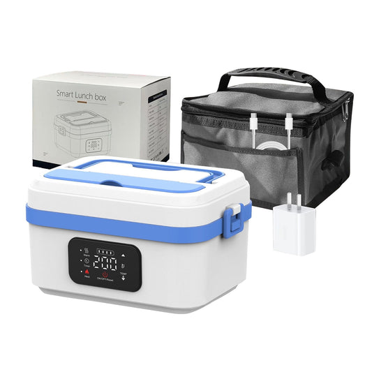 16000mAh Cordless Electric Lunch Box for Adults - 34oz Self-Heating Food Warmer with Timer, Adjustable Temp (149-194°F), Insulated Bag & Cutlery, Portable Rechargeable Meal Heater for Travel, Work