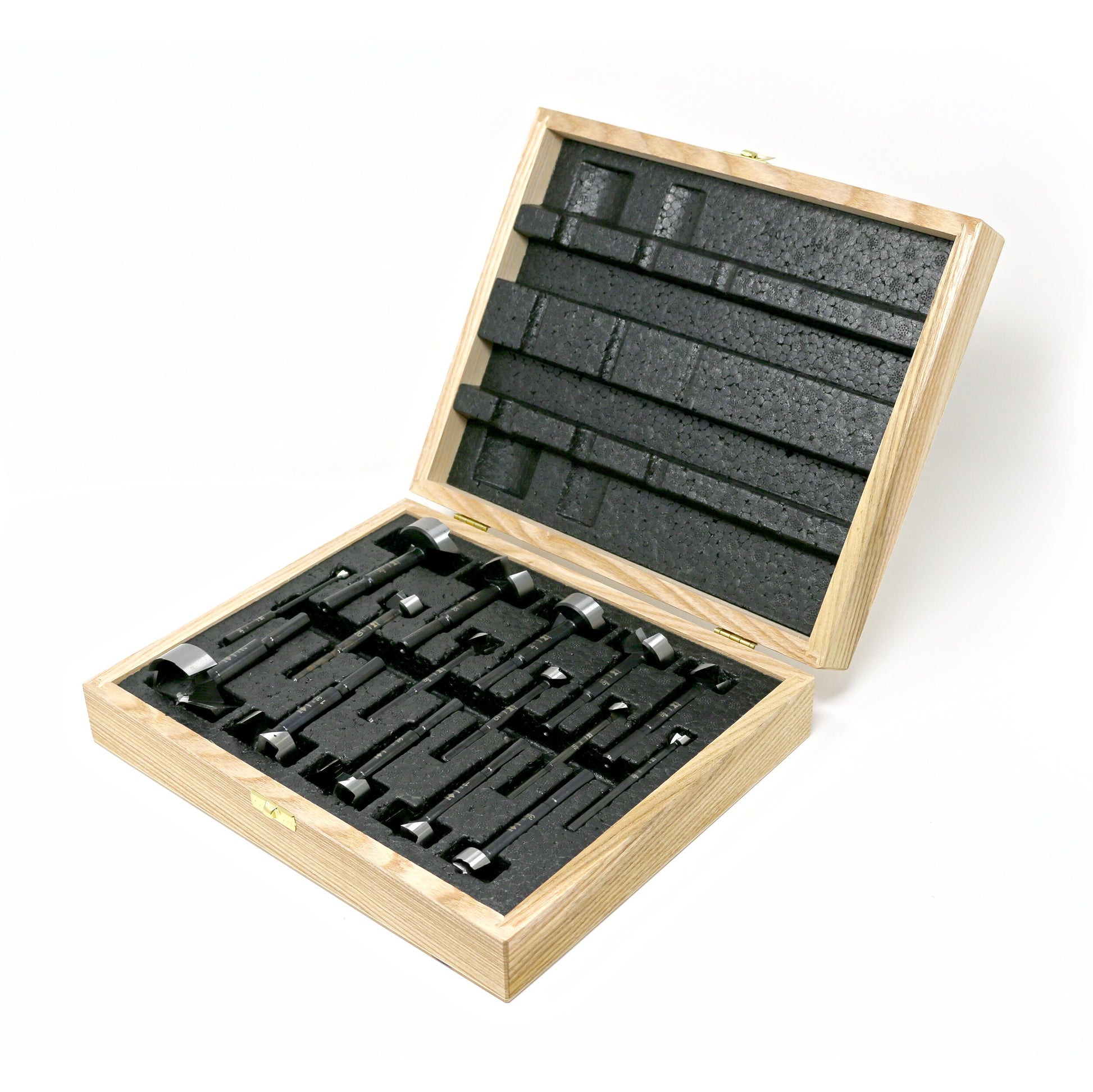 FISCH Black shark 17-Piece x Assorted Woodboring Forstner Drill Bit Set FSA-375005