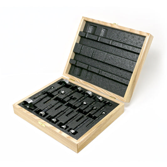 FISCH Black shark 17-Piece x Assorted Woodboring Forstner Drill Bit Set FSA-375005
