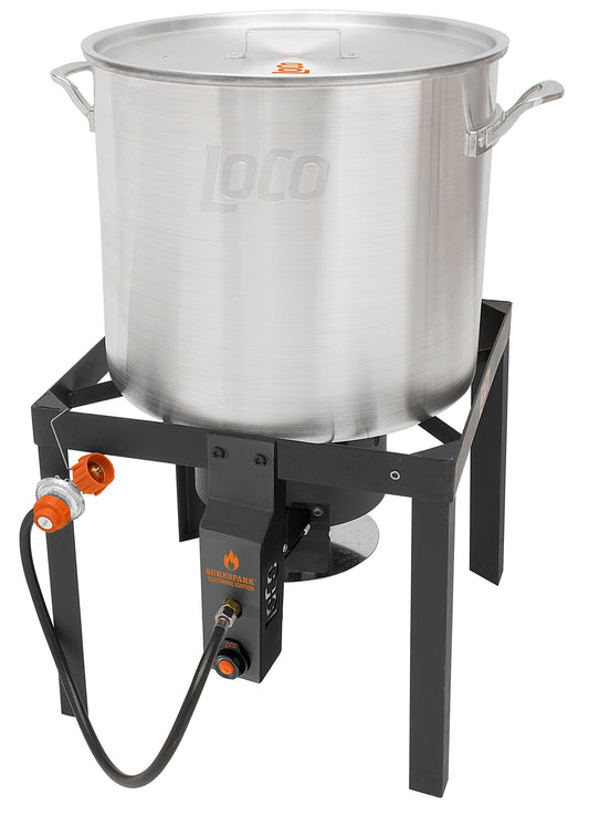LoCo COOKERS 1-Burner Propane 20-lb Cylinder Electronic Stainless Steel Jet Cooker LCTSKSS60