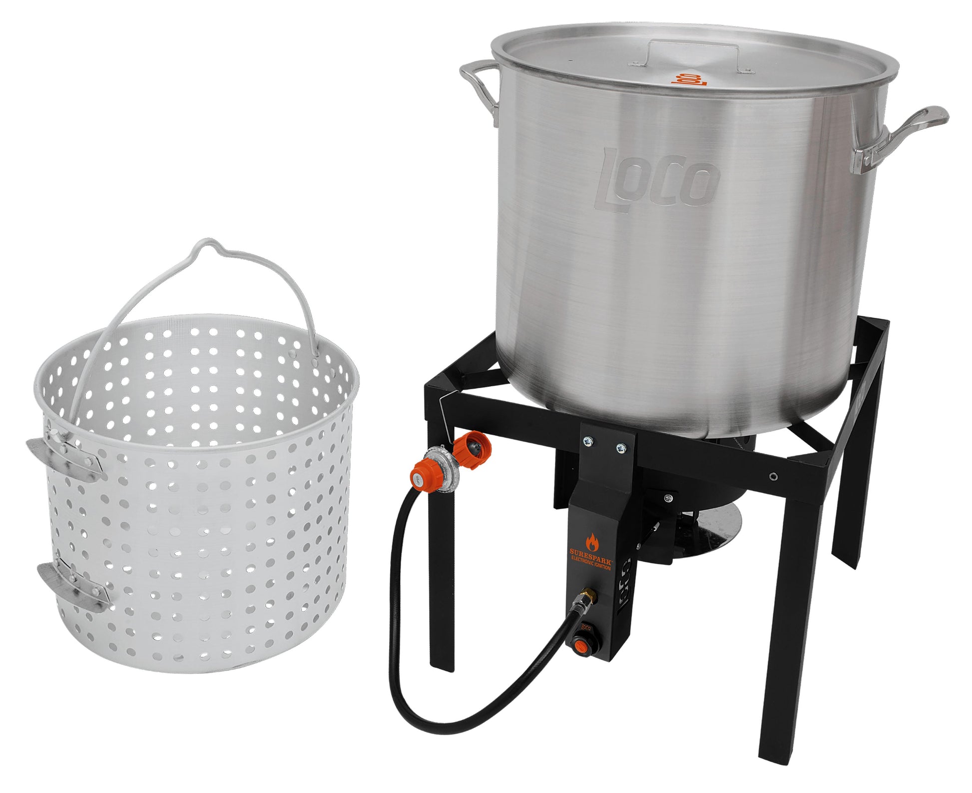 LoCo COOKERS Loco 80Qt kit 1-Burner Propane 20-lb Cylinder Electronic Stainless Steel Jet Cooker LCTSKSS80