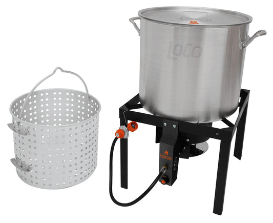 LoCo COOKERS Loco 80Qt kit 1-Burner Propane 20-lb Cylinder Electronic Stainless Steel Jet Cooker LCTSKSS80