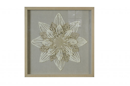 HomeRoots Brown Wood Framed 28-Inches H x 15-Inches W Floral Wood Shadow box