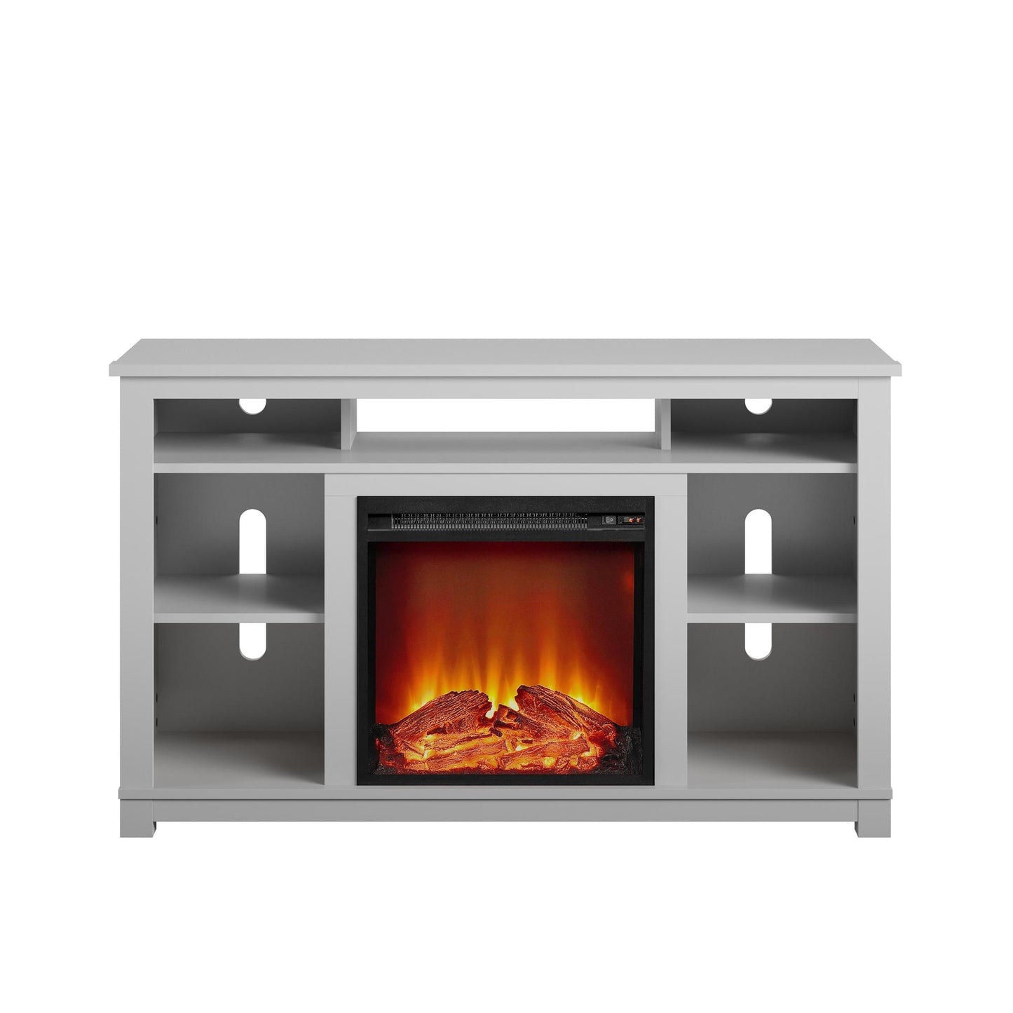 Ameriwood Home 47.6-in W Dove Gray TV Stand with Fan-forced Electric Fireplace 2402412COM