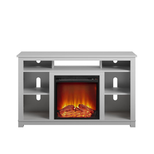 Ameriwood Home 47.6-in W Dove Gray TV Stand with Fan-forced Electric Fireplace 2402412COM
