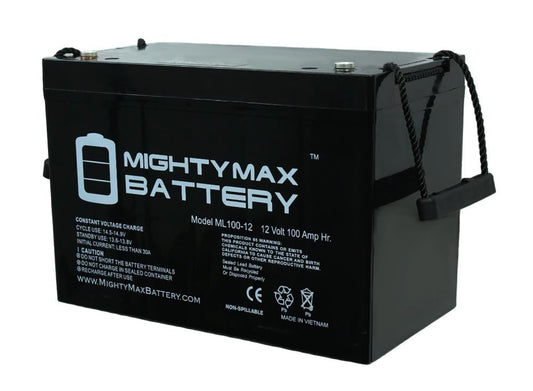 Mighty Max Battery 12V 100Ah SLA Battery For Kaddy E-Caddy Golf Cart Rechargeable Sealed Lead Acid 121000 Backup Power Batteries ML100-123