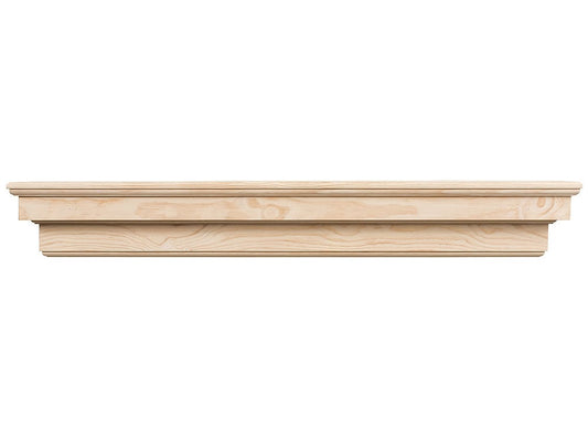 Mantels Direct 60-in W x 15-in H x 10-in D Unfinished Pine Hollow Traditional Fireplace Mantel 3-1-60-AU