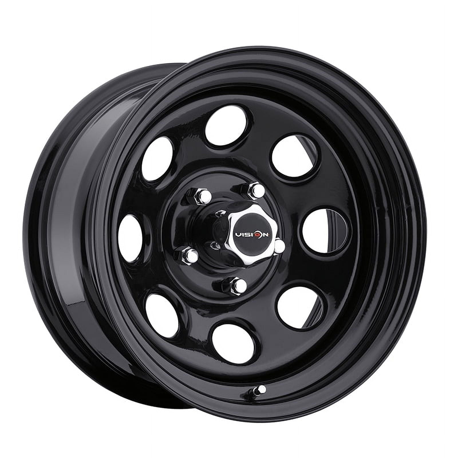 16x7 Vision HD 85H Soft 8 Gloss Black Wheel 5x5 (0mm) CAPS SEPARATE