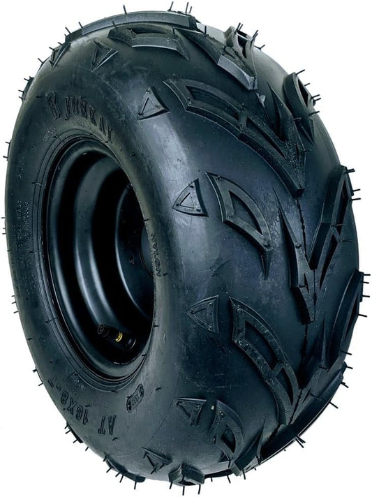 16x8-7 Tubeless Tire with Wheel Rim Assembly Front Rear Wheel, 7 x 5" 3 Bolt Rim Spacing 79mm Compatible for Taotao Kandi Redcat Sunl Kazuma 70cc 110cc 125cc Off-Road UTV ATV Go-Karts - (Right)