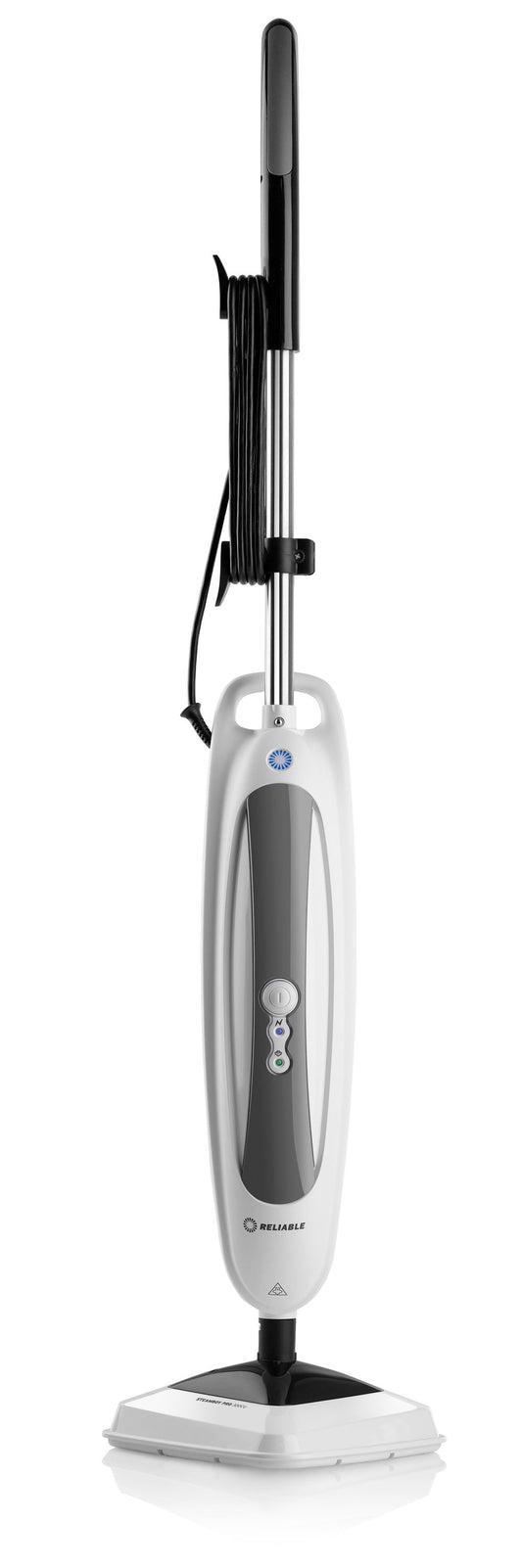 Reliable Steamboy Steam Mop with Scrubber Brush - White, 12-in Cleaning Path, 180 Swivel, Easy Press Foot Release 300CU