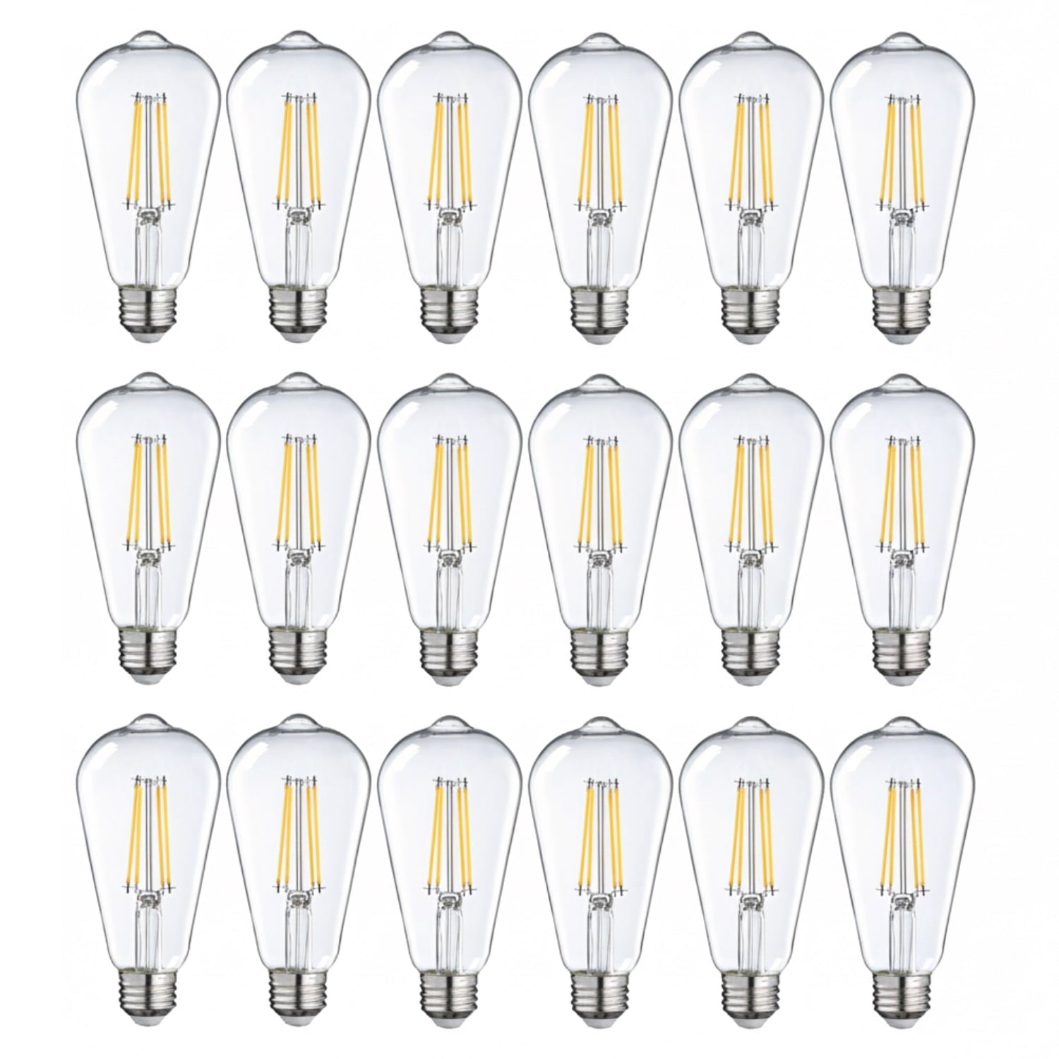 18 Pack ST19 LED Bulb, Dimmable, 7W(75W Equivalent), Vintage Edison Filament Light Bulb, 2700K Soft White, E26 Medium Base