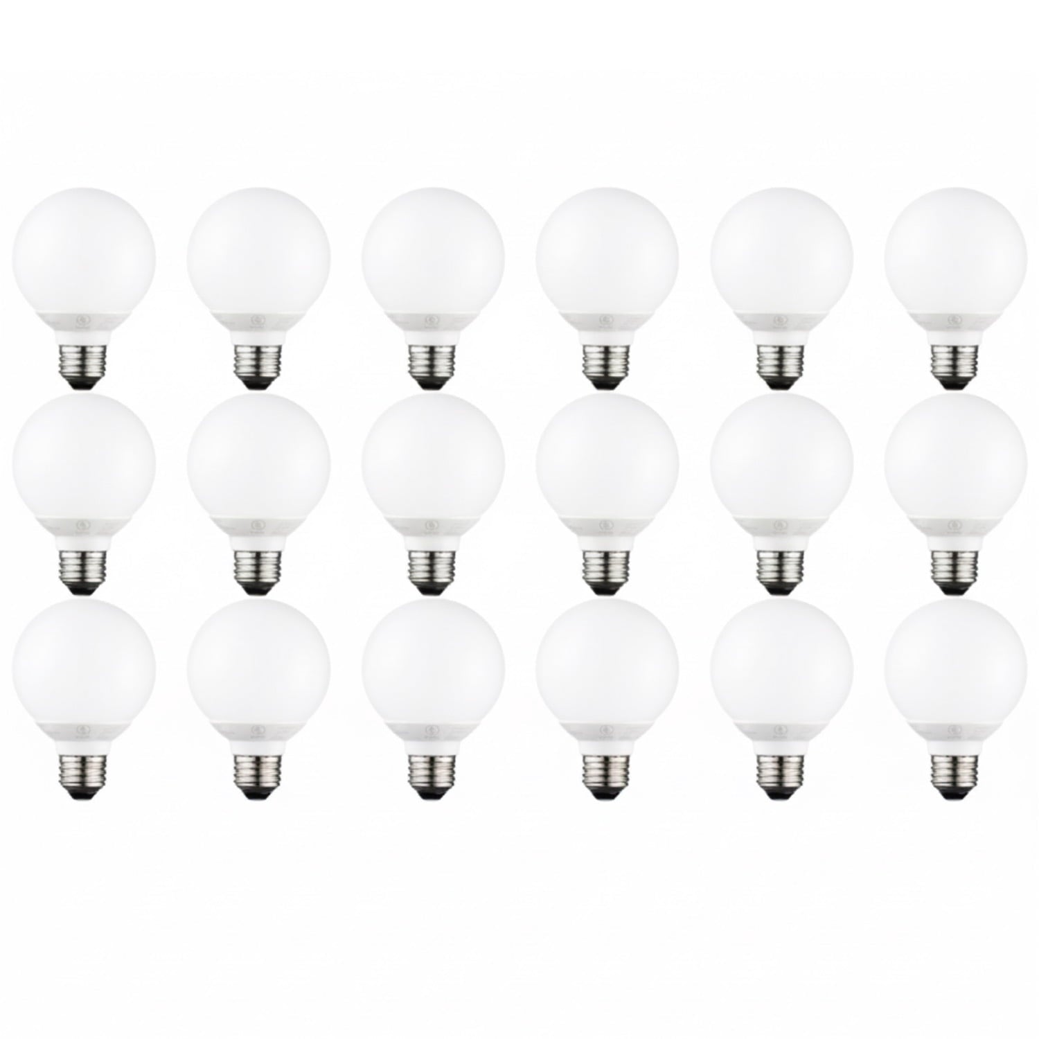 18 Pack Vanity Globe Light Bulbs G25 LED for Bathroom Mirror Decorative, 5W, Dimmable, E26 Round Frosted Decorative Bulb, 3000K Warm White