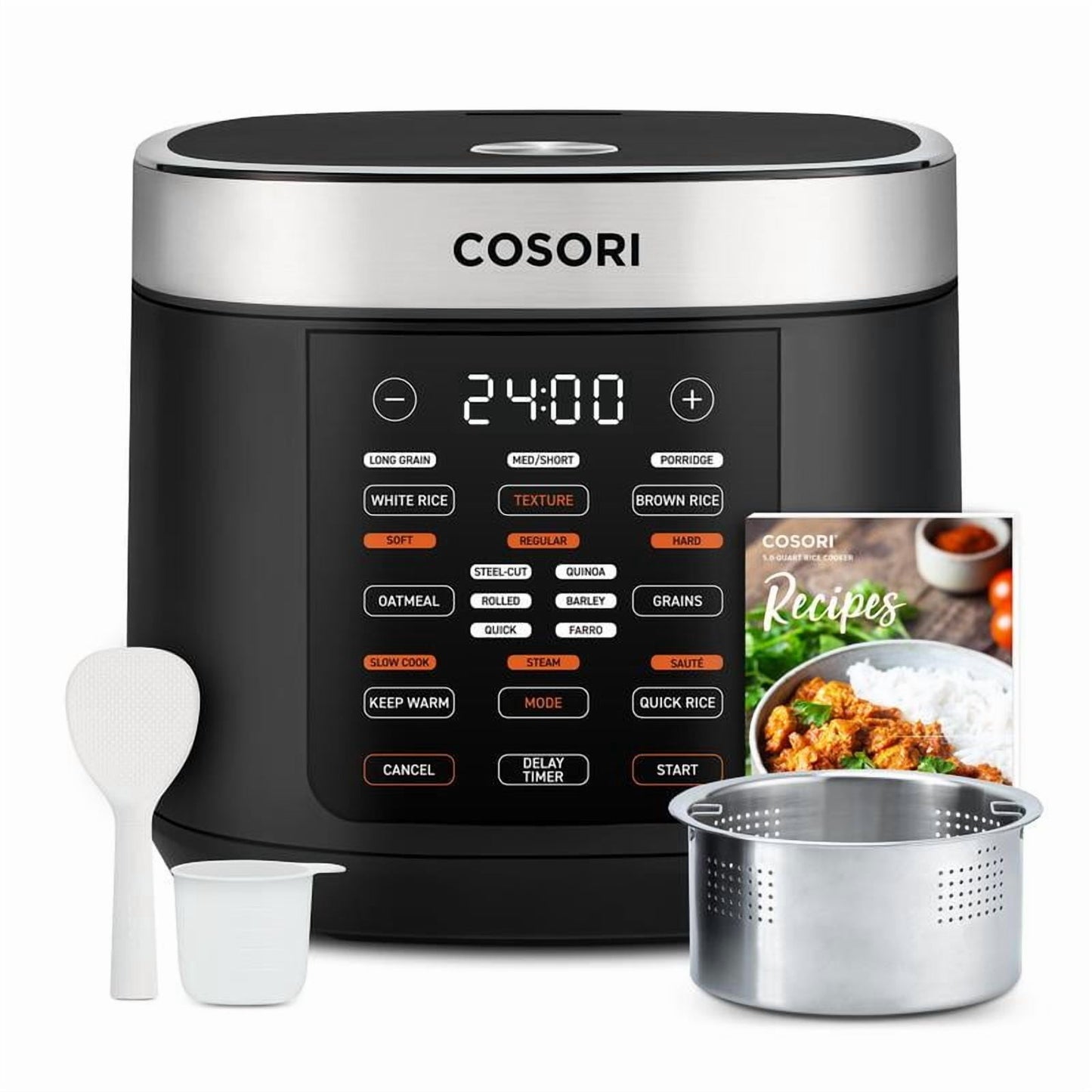 18-in-1 Rice Cooker, Olla Arrocera Eléctrica 5-Qt: Slow Cook, Steam, 24H Warm, Fuzzy Logic, Nonstick Pot & 50 Recipes  Kitchen Appliances