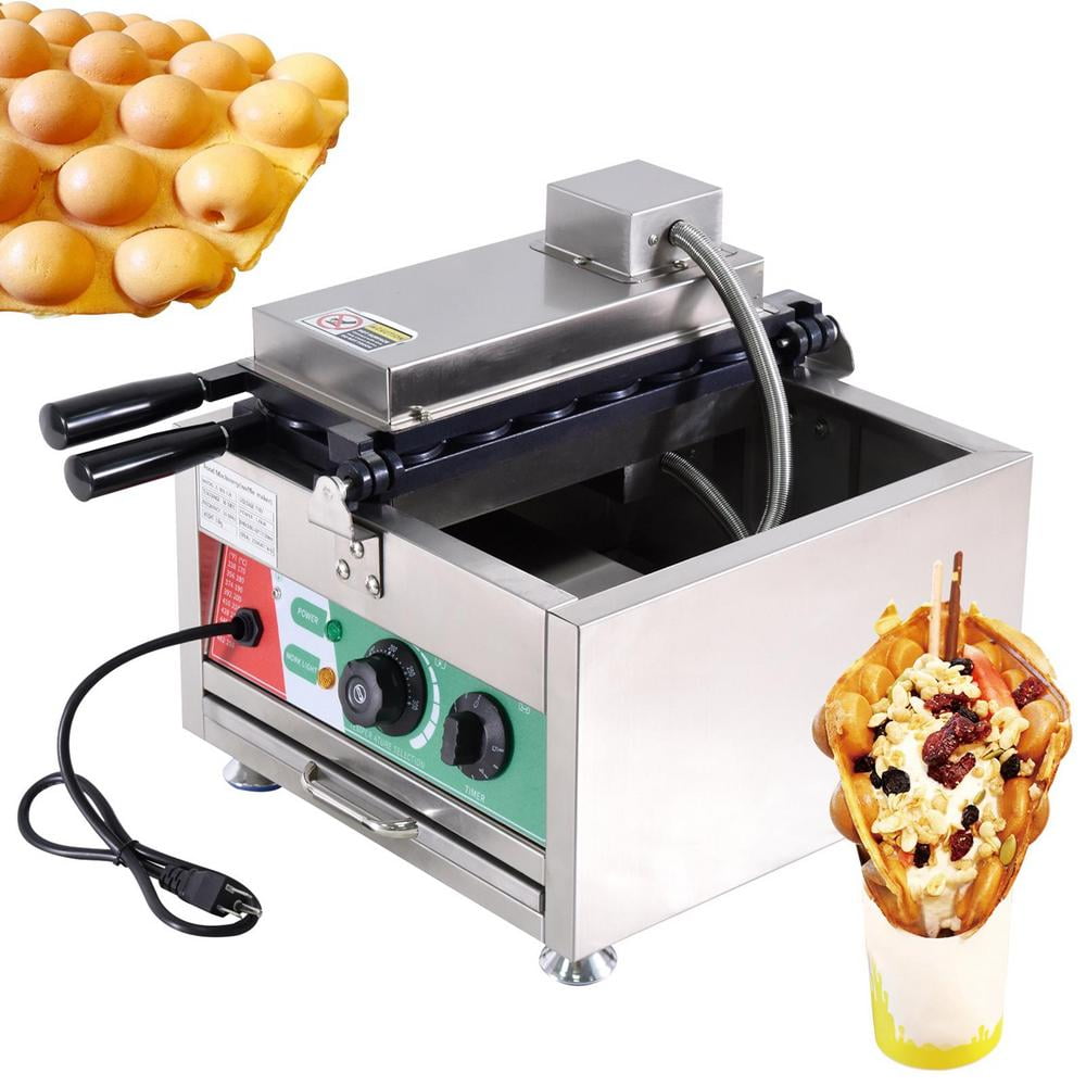 JUlAM 1800W Electric Egg Waffle Maker, Bubble Skewer Commercial Waffle Machine for Restaurant Cafe Bakery