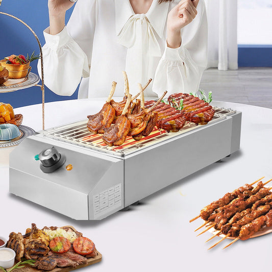 1800W Electric Griddle Flat Top Grill Hot Plate BBQ Countertop Commercial Grills 122-302℉