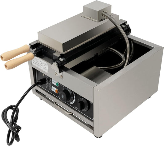 1800W Taiyaki Fish Waffle Maker, 12 Mold Non-stick Electric Cake Waffle Maker 122~572℉ Stainless Steel Taiyaki Maker for Home & Commercial Use