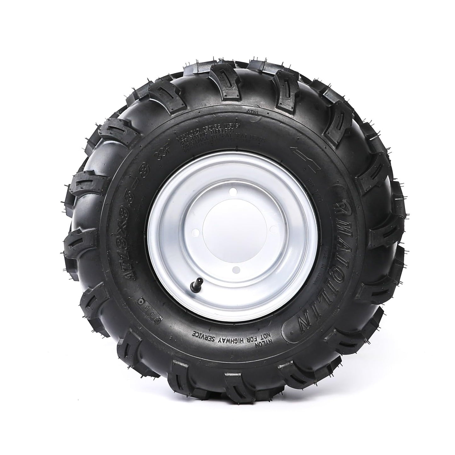 18x9.5-8 18x9.50-8 Tubeless Tire w/ 8" inch Wheel Rim 4 Bolt Pattern for ATV Quad Buggy Go Kart Lawn Mower 4 Wheelers Mini Bike Golf Cart Garden Tractor Utility Cart Turf Tires (1pc)