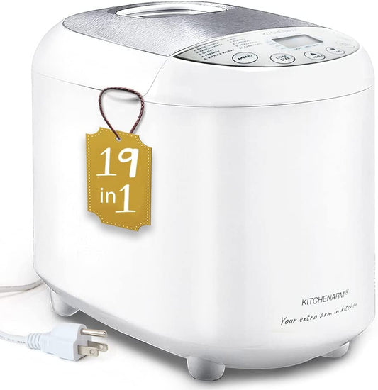 19-in-1 HANDY Bread Machine with Homemade Cycle and Gluten Free Setting - Beginner Friendly 2 LB 1.5 LB 1 LB White Bread Maker Machine with Recipes and Delay Timer