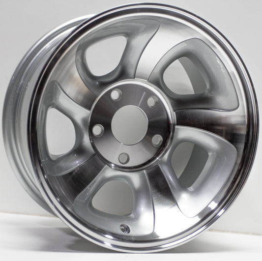 1998-2004 Chevrolet Blazer S10 GMC Jimmy Sonoma (4X2) Replacment Wheel 15"X7" 5 Spoke, Silver Machined Polished