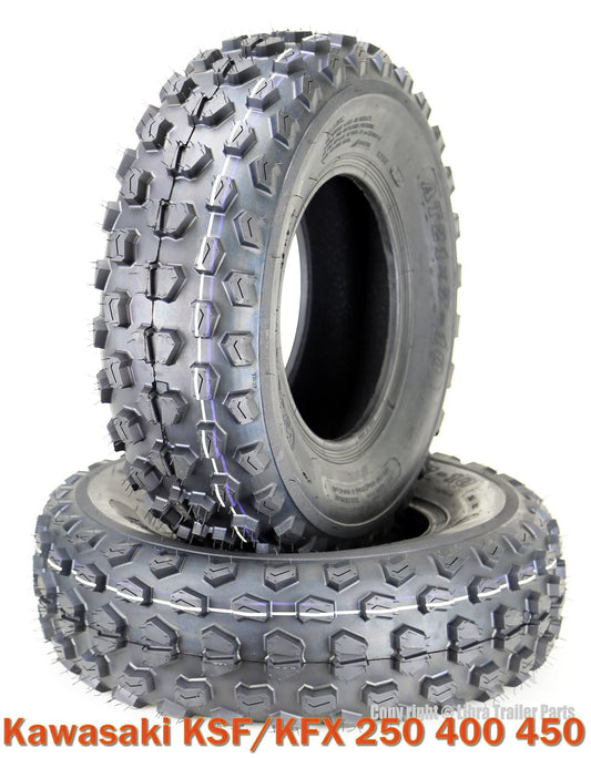 (2) 21x7-10 21x7x10 Kawasaki KSF/KFX 250 400 450 ATV Front Tire Set 6PR