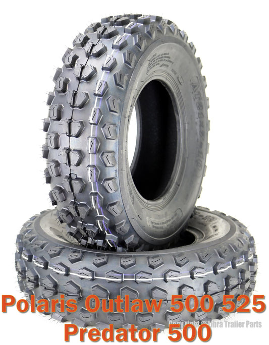 (2) 21x7-10 21x7x10 Polaris Outlaw 500 525 Predator 500 ATV Front Tire Set 6PR