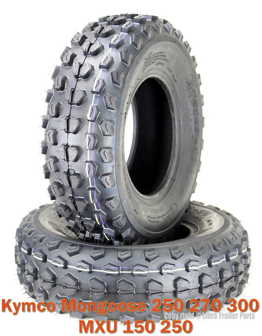 (2) 21x7-10 Kymco Mongoose 250 270 300 MXU 150 250 ATV Front Tire Set 6PR