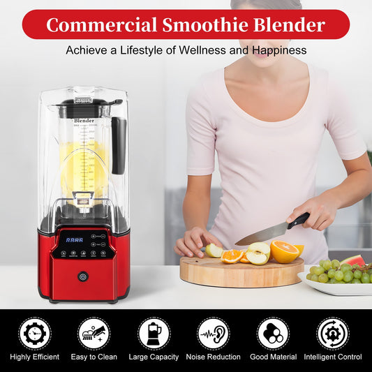 2.2L Commercial Smoothie Maker Fruit Juicer Mixer Ice Crusher Soundproof Blender