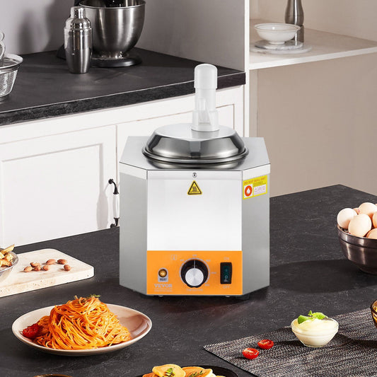 2.4L Electric Cheese Sauce Dispenser with Pump, Versatile Warmer for Nacho Cheese, Chocolate, Caramel