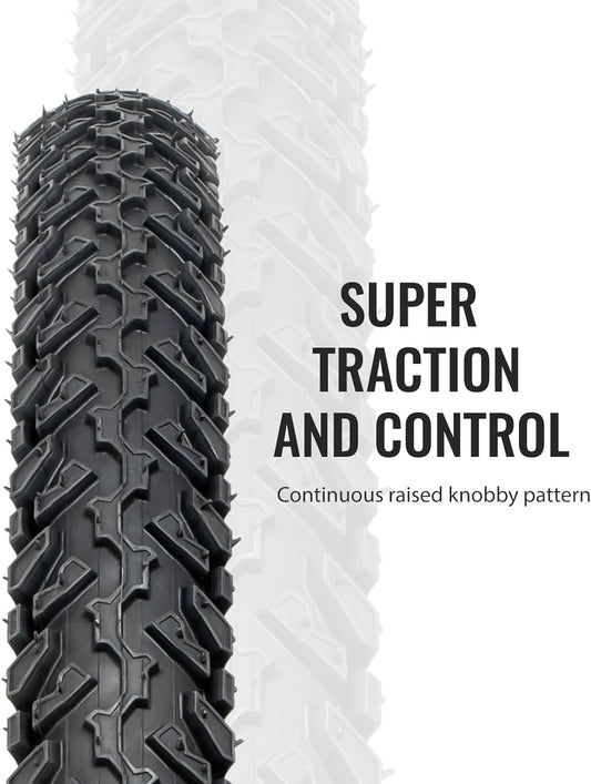 2-Pack 26x2.125 Cruiser Bike Tires, Folding Replacement Tires for Beach Cruiser and Urban Commuting Bicycle
