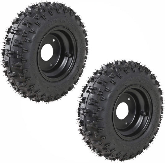 2 Pack of 4.10-6 Go Kart ATV Tubeless Tire with Rim | Rear Tires Rims for Scooter Quad Bikes 4 Wheelers