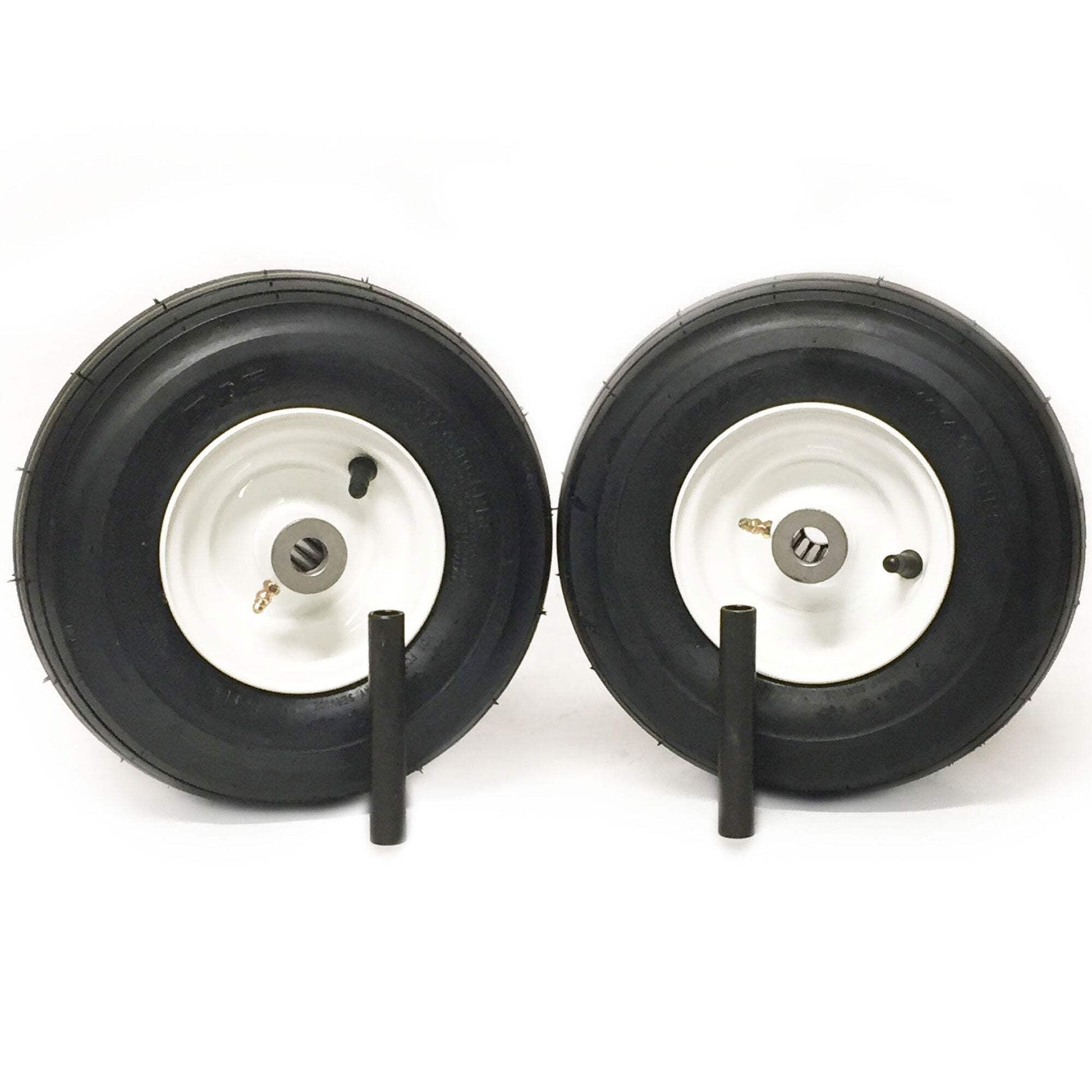 (2) Pneumatic Tire Assemblies 11x4.00-5 Universal Ribbed Zero Turn 3/4" Bearings