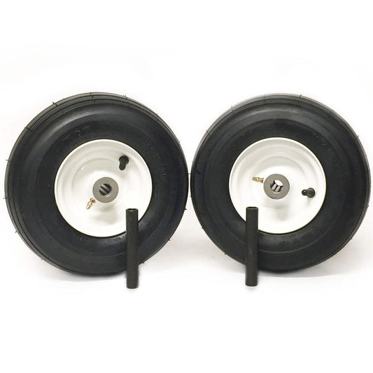 (2) Pneumatic Tire Assemblies 11x4.00-5 Universal Ribbed Zero Turn 3/4" Bearings