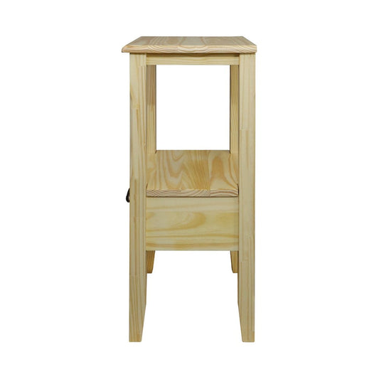 Casual Home 2-Tier Tall Side Table with Drawer - Natural