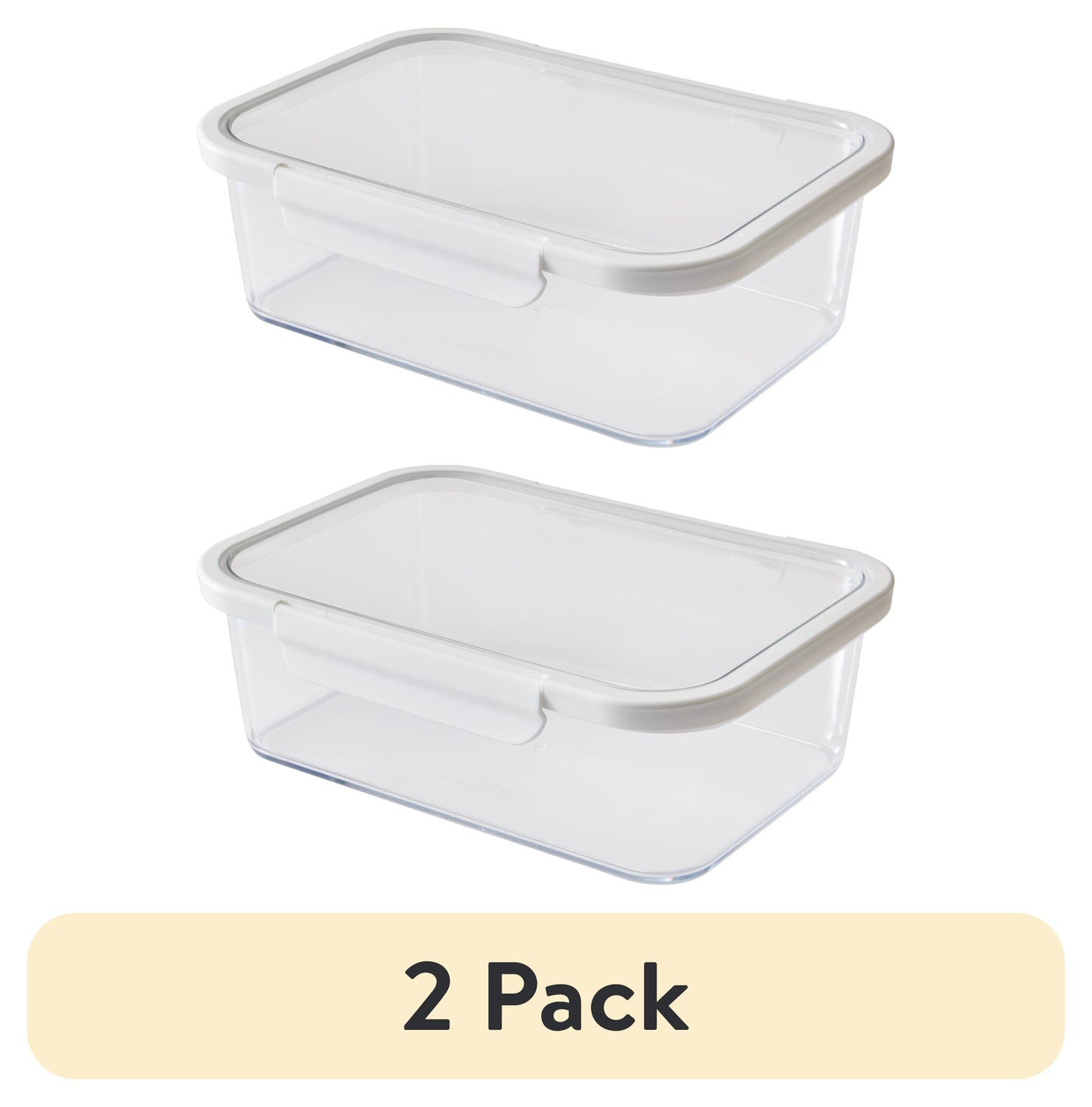 (2 pack) Better Homes & Gardens 10Cup Rectangle Tritan Food Storage Container with Tritan Lid. Set of 1, 2 Pieces, A Practical Choice for Dry Goods and Bulk Ingredients