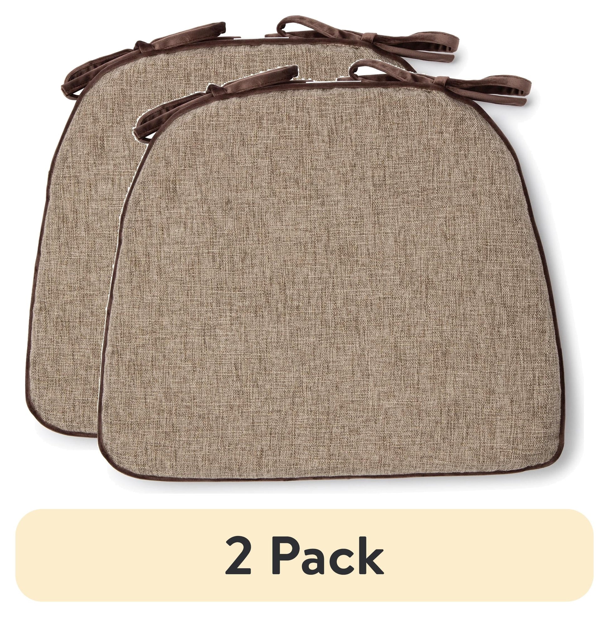 (2 pack) Better Homes & Gardens Memory Foam Chair Cushion, Brown, 17.5â€ x 14.75â€, Single