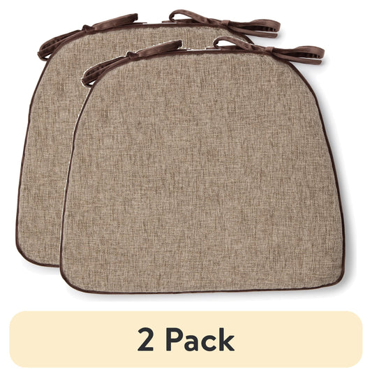 (2 pack) Better Homes & Gardens Memory Foam Chair Cushion, Brown, 17.5â€ x 14.75â€, Single