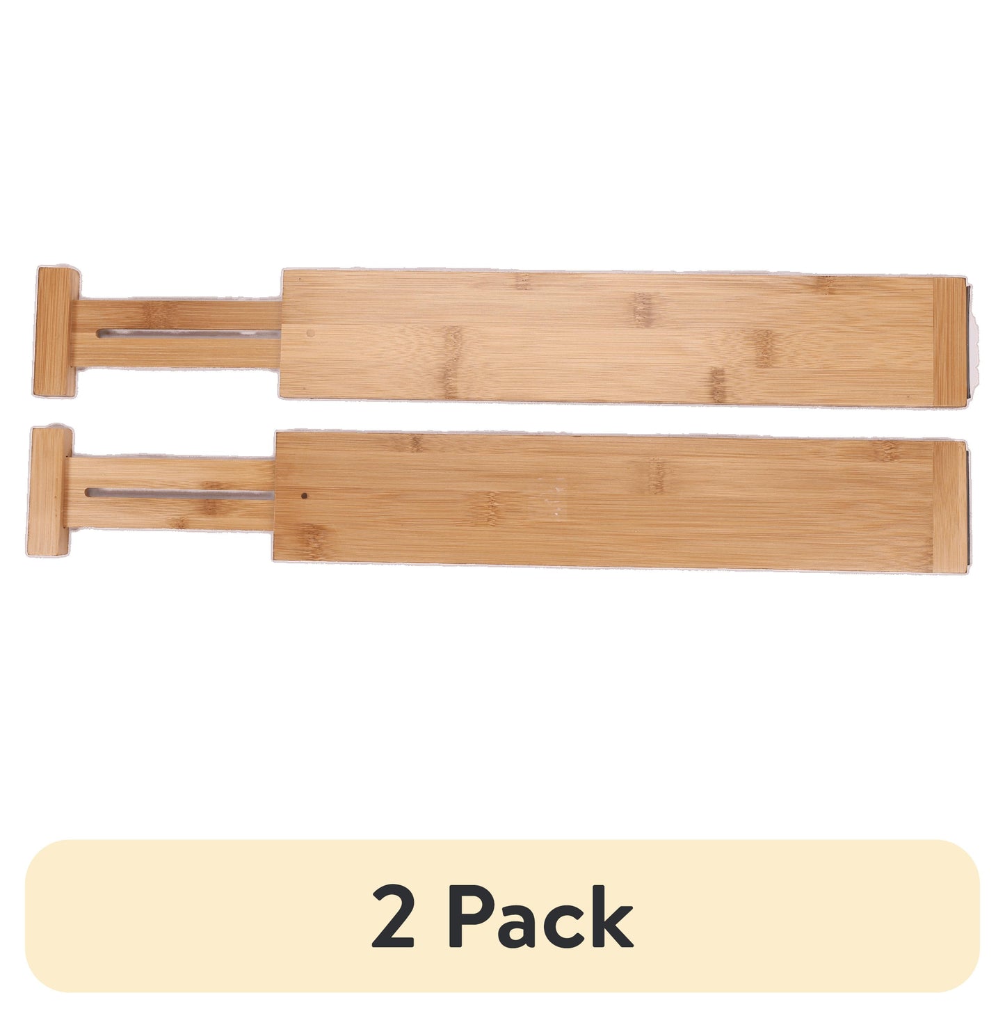 (2 pack) Better Homes & Gardens 2PC Bamboo Kitchen Organizer Expandable Drawer Dividers, 17.5-22.8x0.59x3.1in